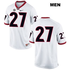 Men's Georgia Bulldogs NCAA #27 KJ Smith Nike Stitched White Authentic No Name College Football Jersey RGR3454PU
